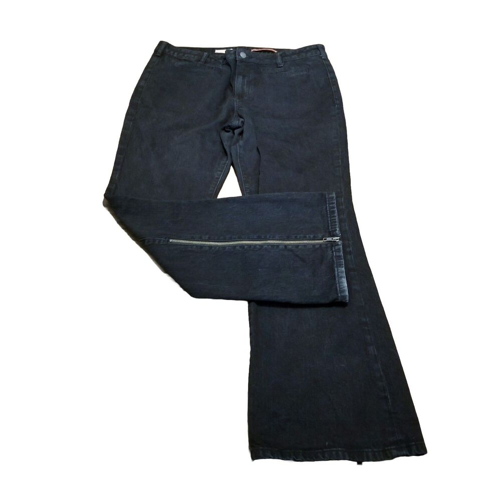 Pilcro Jeans Women's Size 32 Black Bootcut Ankle Zip Coin Pocket Denim (36x31.5)